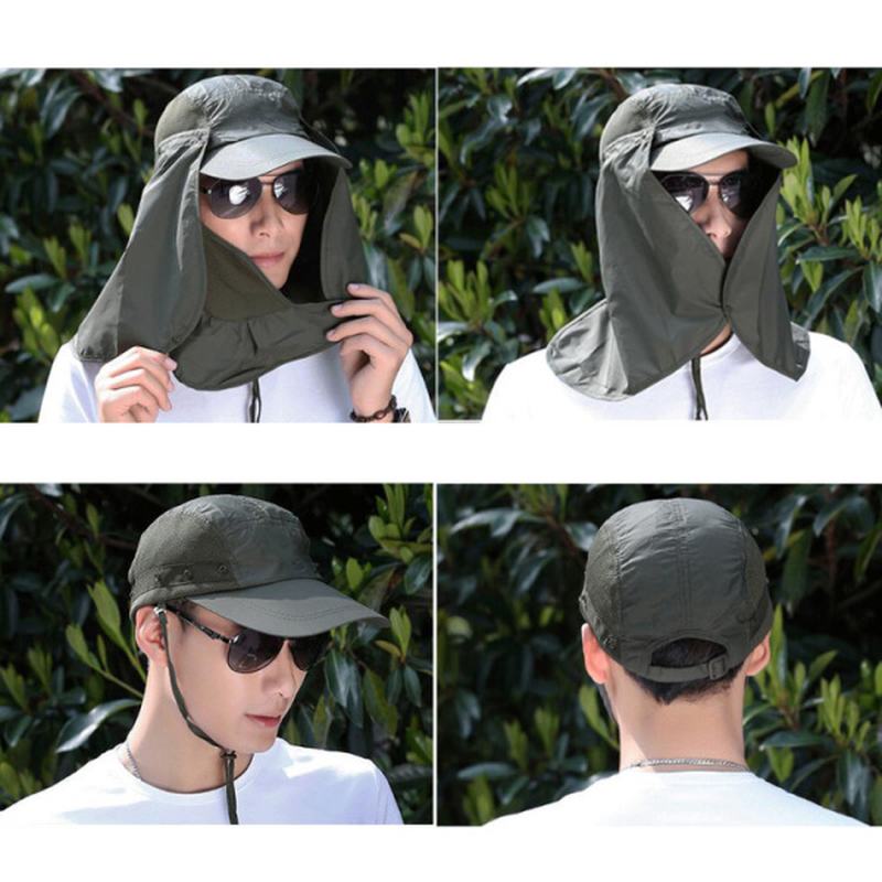 Męska Osłona Na Szyję Quick Dry Sun Fishing Hat Wiadro Z Nausznikami Outdoor Uv Protection Cap