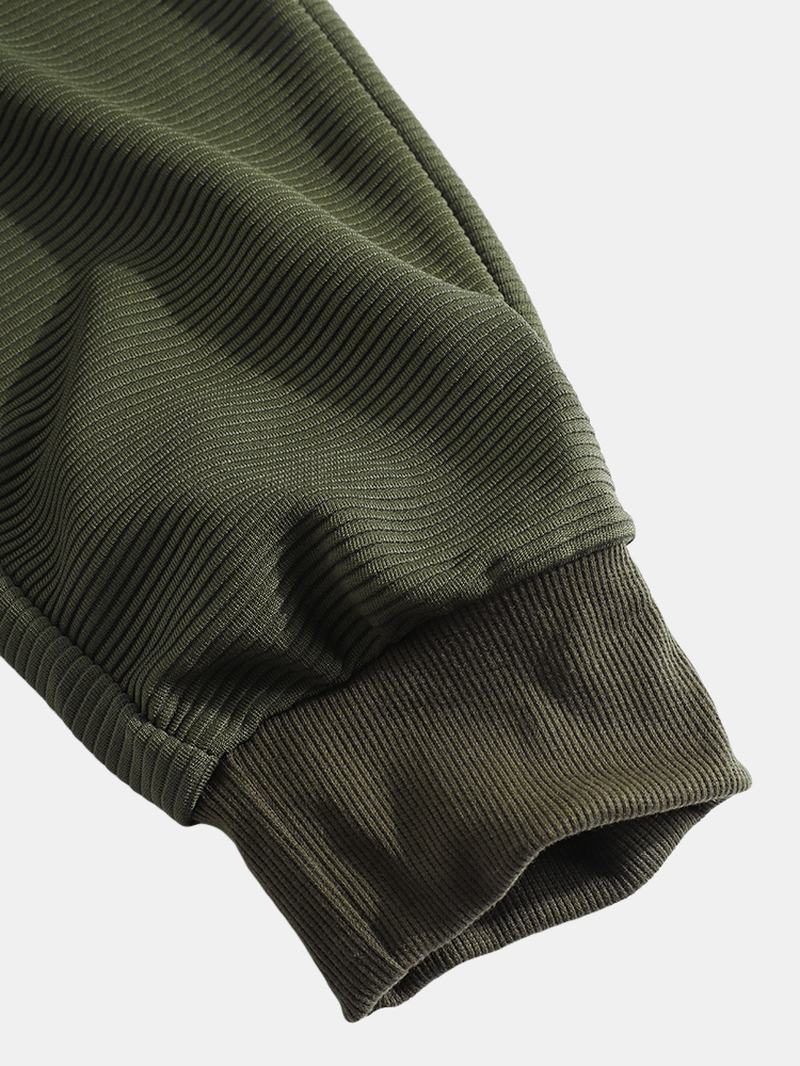 Męska Patchworkowa Boczna Wstążka Bawełniana Bluza Z Kapturem Ze Spodniami Dresowymi Dwuczęściowe Stroje