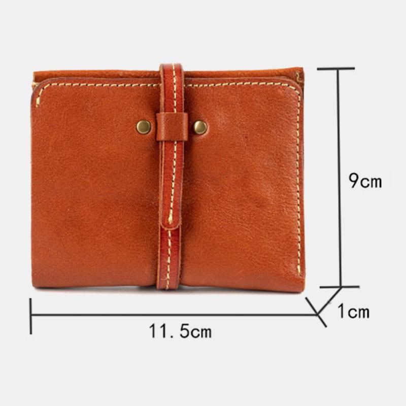 Męska Pierwsza Warstwa Skóry Wołowej Na Wiele Kart Etui Na Karty Retro Bifold Short Soft Leather Coin Purse Wallet