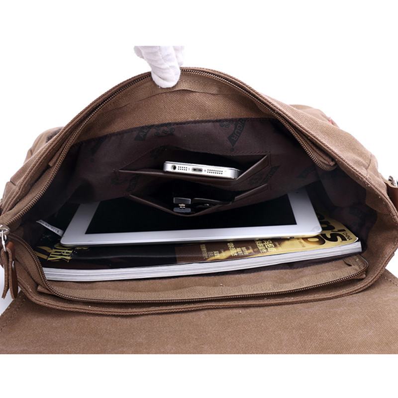 Męska Płócienna Torba Na Ramię Casual Messenger Bag Retro Torba Na Laptopa