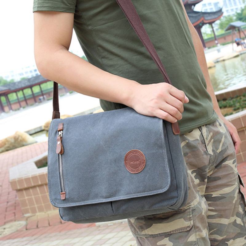 Męska Płócienna Torba Na Ramię Casual Messenger Bag Retro Torba Na Laptopa