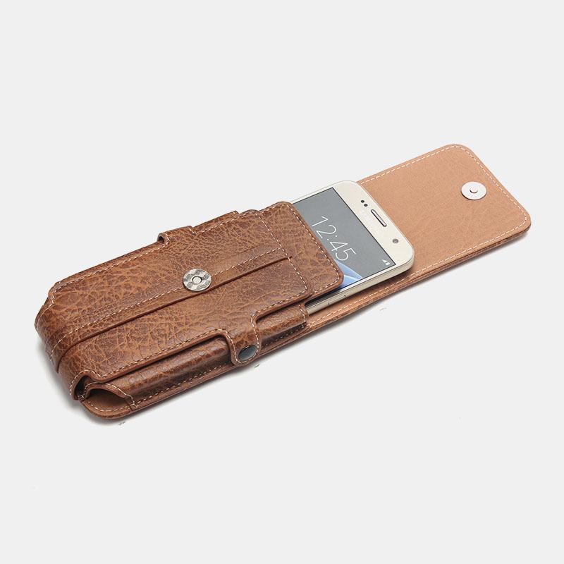 Męska Pu Leather Edc Multi-purpose Belt Bag Vintage Lekka Torba Na Telefon Torba Na Talię