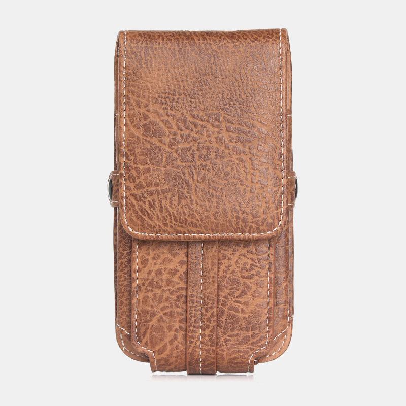 Męska Pu Leather Edc Multi-purpose Belt Bag Vintage Lekka Torba Na Telefon Torba Na Talię