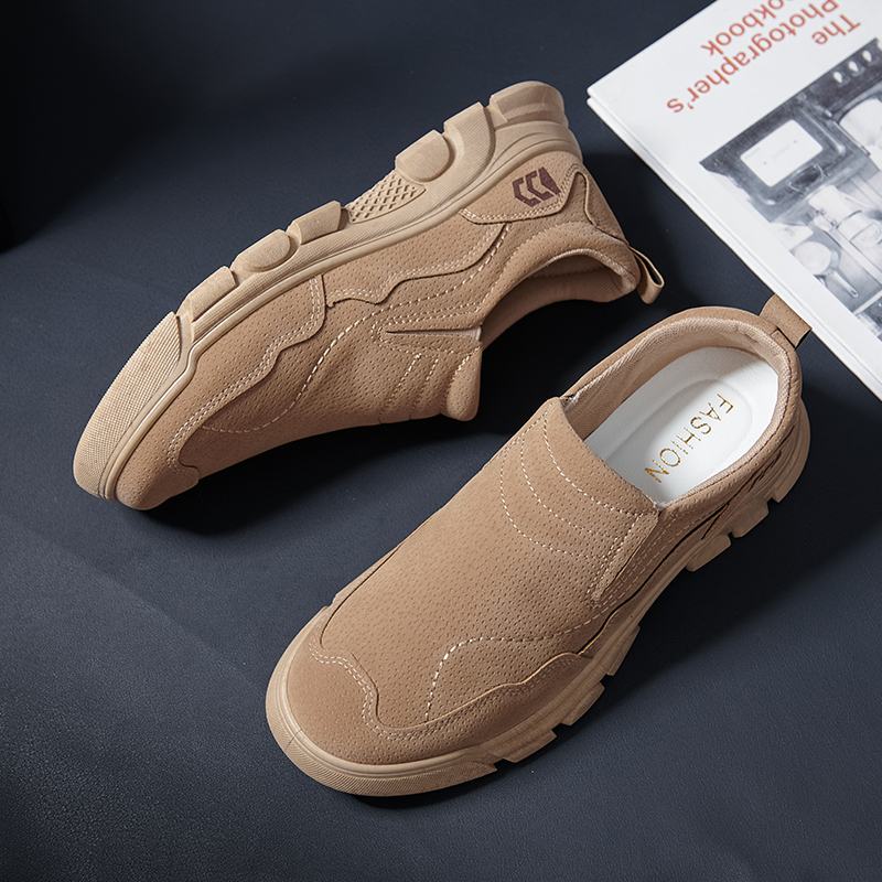 Męska Skóra Bydlęca Oddychająca Miękka Podeszwa Antypoślizgowa Outdoor Slip On Casual Shoes