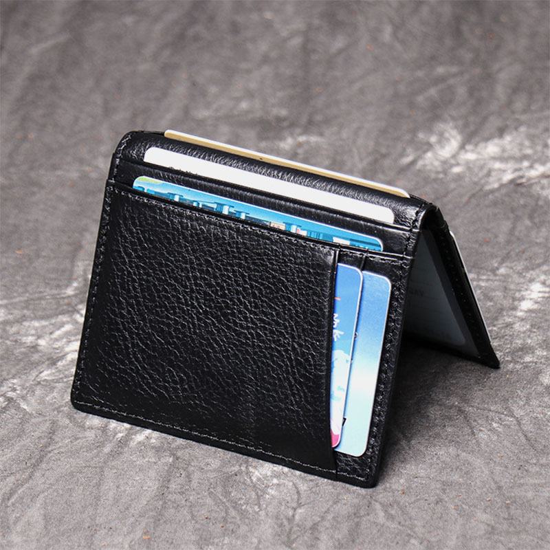 Męska Skóra Bydlęca Z Prawdziwej Skóry Multi-slot Case Licence Pocket Card Holder Wallet