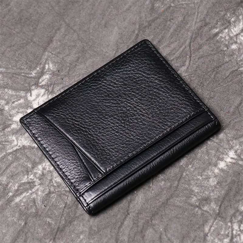 Męska Skóra Bydlęca Z Prawdziwej Skóry Multi-slot Case Licence Pocket Card Holder Wallet