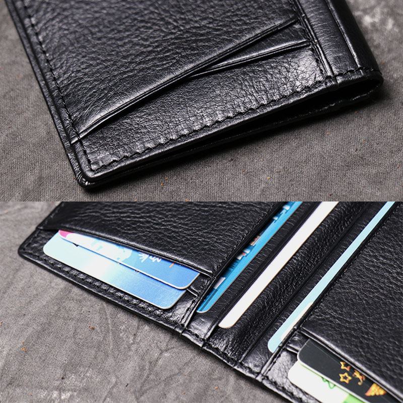 Męska Skóra Bydlęca Z Prawdziwej Skóry Multi-slot Case Licence Pocket Card Holder Wallet