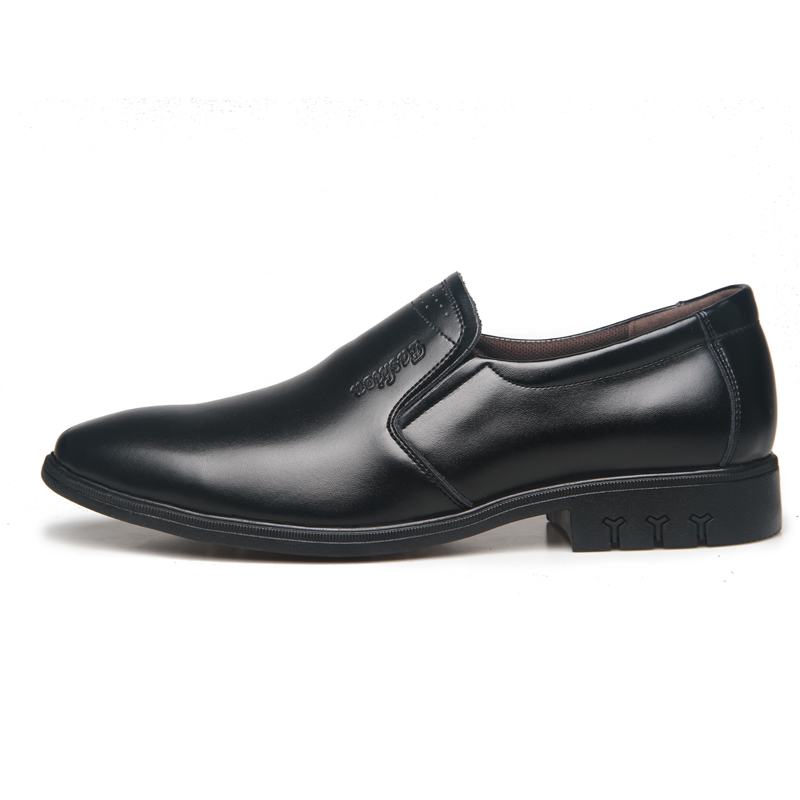 Męska Skóra Bydlęca Ze Szpiczastym Noskiem Miękkie Dno Slip On Business Casual Dress Shoes