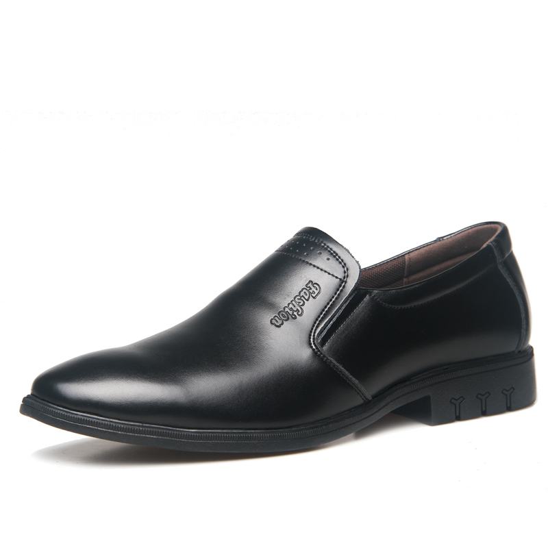 Męska Skóra Bydlęca Ze Szpiczastym Noskiem Miękkie Dno Slip On Business Casual Dress Shoes