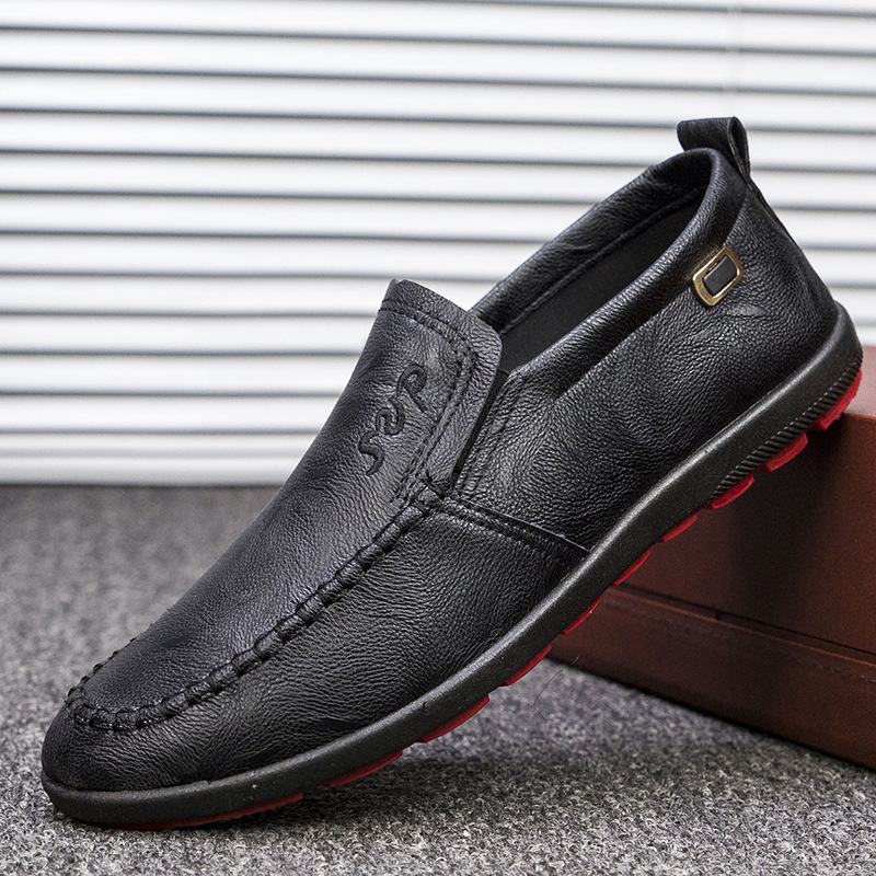 Męska Skóra Z Mikrofibry Oddychająca Miękka Podeszwa Slip On Business Casual Shoes