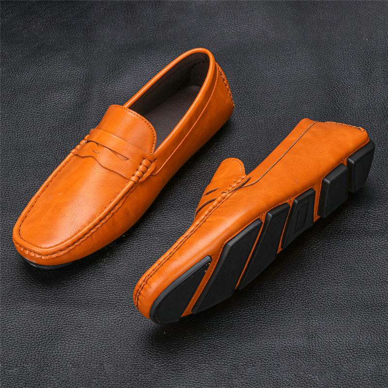 Męska Skóra Z Mikrofibry Oddychająca Miękka Podeszwa Slip On Vintage Casual Driving Shoes