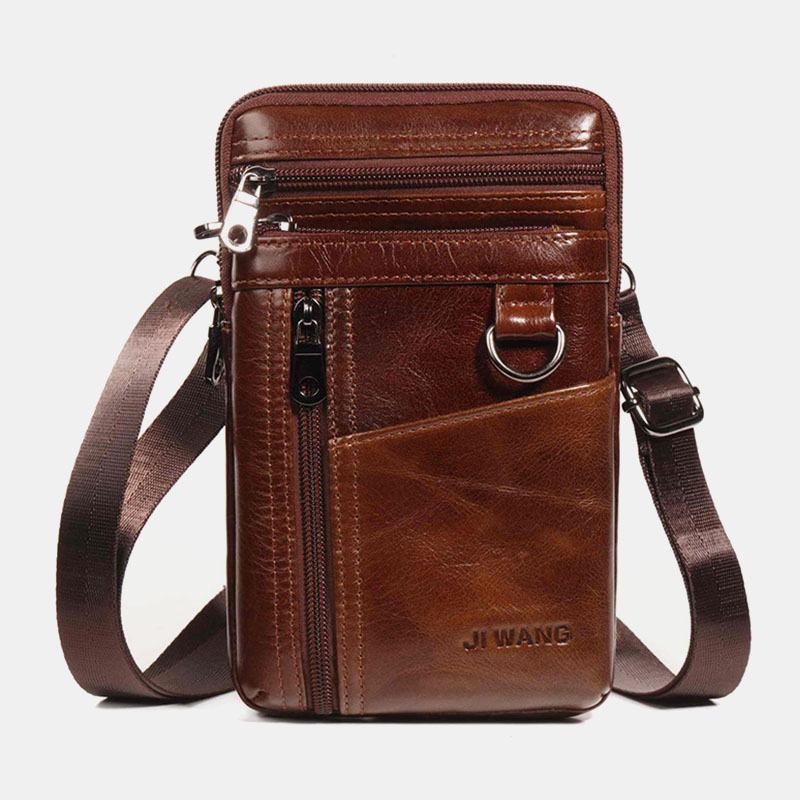 Męska Skórzana 6.5-calowa Torba Na Telefon Uchwyt Na Pasek Torba Na Pasek Torba Na Ramię Torba Na Ramię Crossbody