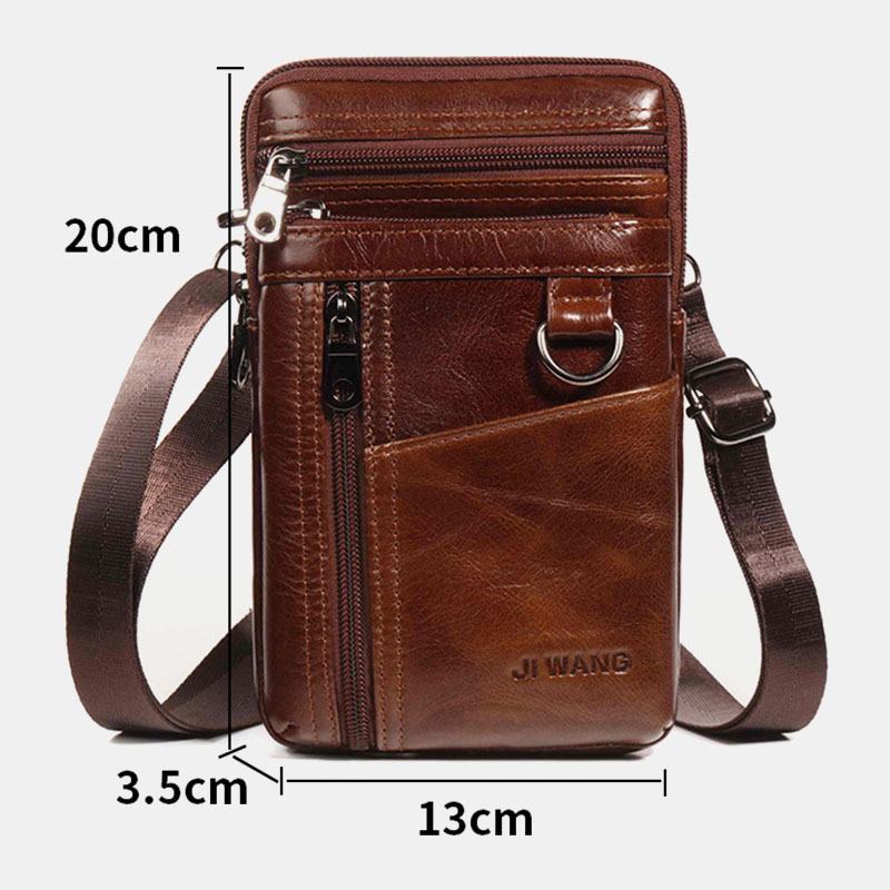 Męska Skórzana 6.5-calowa Torba Na Telefon Uchwyt Na Pasek Torba Na Pasek Torba Na Ramię Torba Na Ramię Crossbody