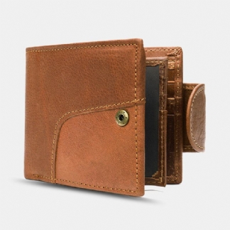 Męska Skórzana Bifold Anti-theft Multi-card Slot Retro Casual Card Holder Portfel Na Monety