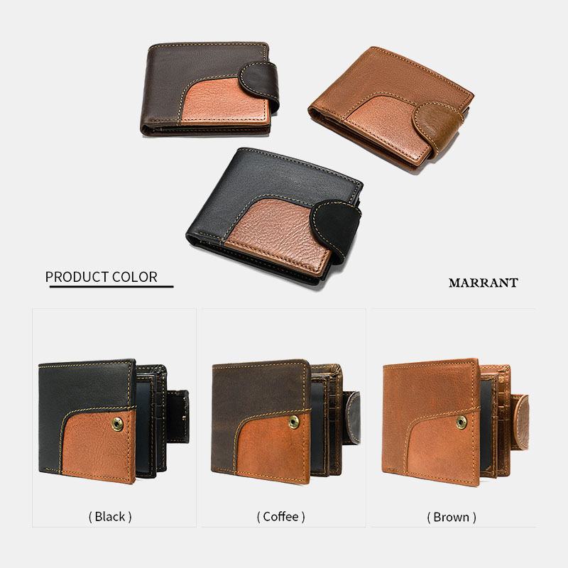 Męska Skórzana Bifold Anti-theft Multi-card Slot Retro Casual Card Holder Portfel Na Monety