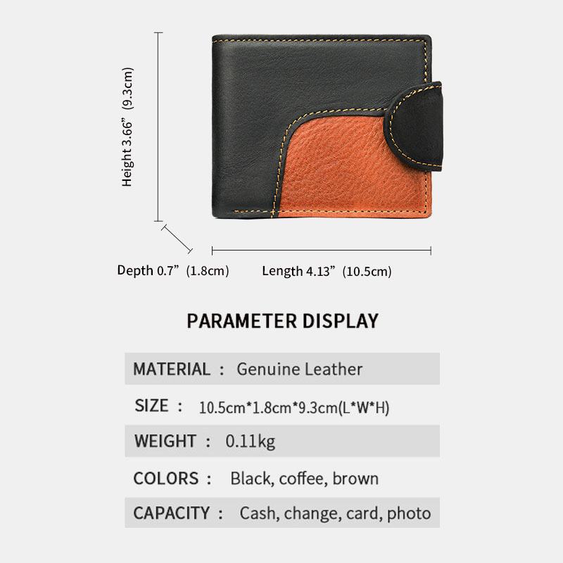 Męska Skórzana Bifold Anti-theft Multi-card Slot Retro Casual Card Holder Portfel Na Monety