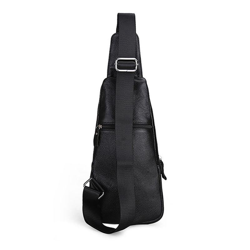 Męska Skórzana Moda Casual Chest Pack Daypack Torba Na Ramię Na Ramię