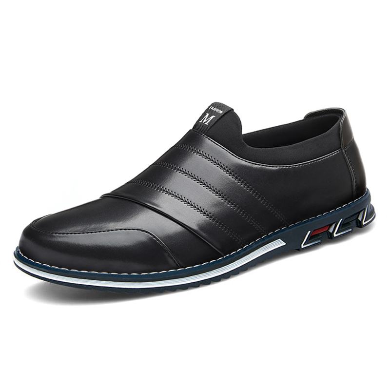 Męska Skórzana Oddychająca Miękka Podeszwa Slip On Solid Casual Business Shoes