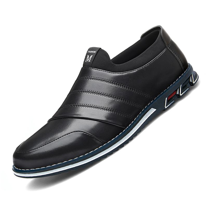 Męska Skórzana Oddychająca Miękka Podeszwa Slip On Solid Casual Business Shoes