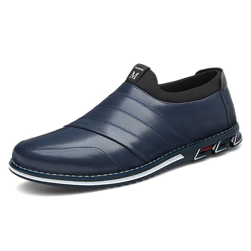 Męska Skórzana Oddychająca Miękka Podeszwa Slip On Solid Casual Business Shoes