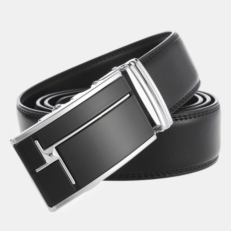 Męska Skórzana Prostokątna Automatyczna Klamra 3.5 cm Casual Business Wild Belt