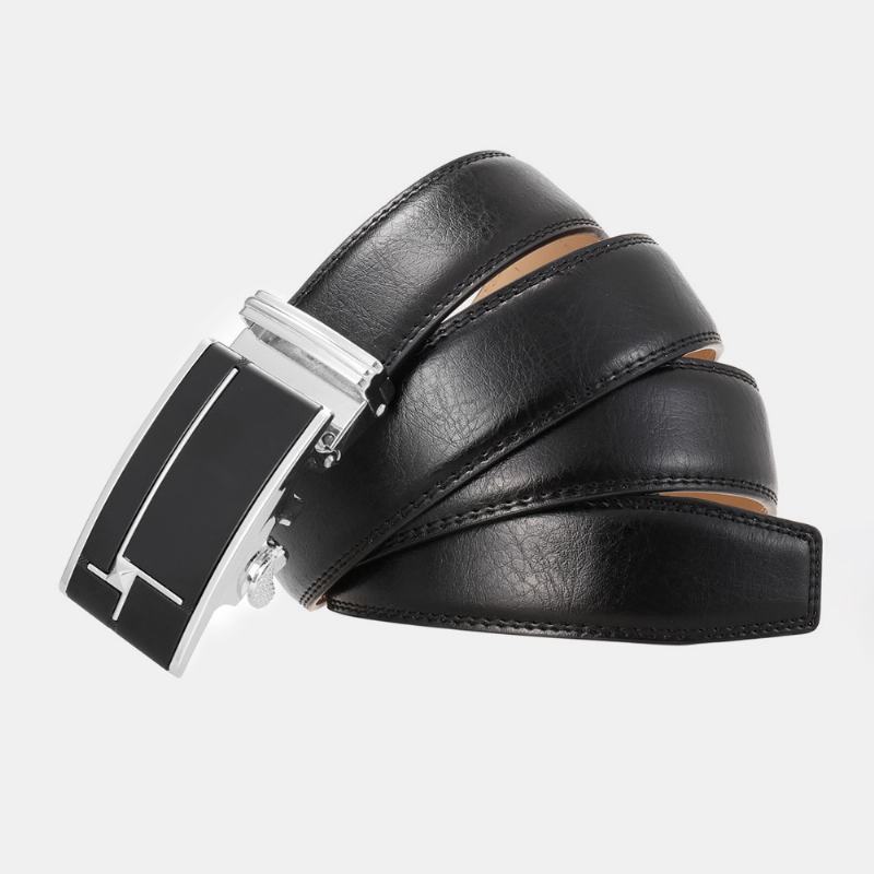 Męska Skórzana Prostokątna Automatyczna Klamra 3.5 cm Casual Business Wild Belt