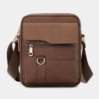 Męska Skórzana Torba O Dużej Pojemności Vintage Casual 6.5-calowa Torba Na Telefon Torba Crossbody Torba Na Ramię Torba Kurierska