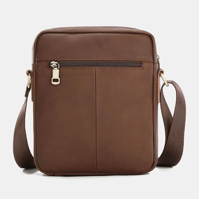 Męska Skórzana Torba O Dużej Pojemności Vintage Casual 6.5-calowa Torba Na Telefon Torba Crossbody Torba Na Ramię Torba Kurierska