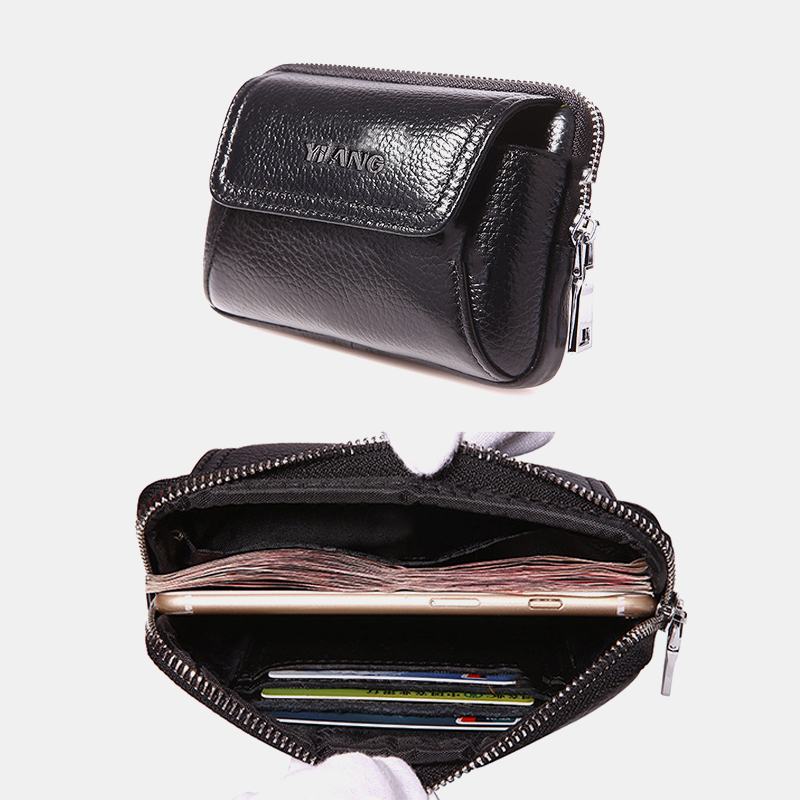 Męska Skórzana Torba Retro 6-calowa Torba Na Telefon Business Casual Belt Bag Torba Na Talię