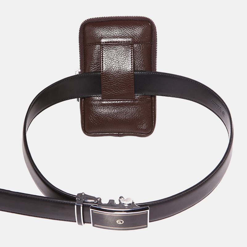 Męska Skórzana Torba Retro 6-calowa Torba Na Telefon Business Casual Belt Bag Torba Na Talię