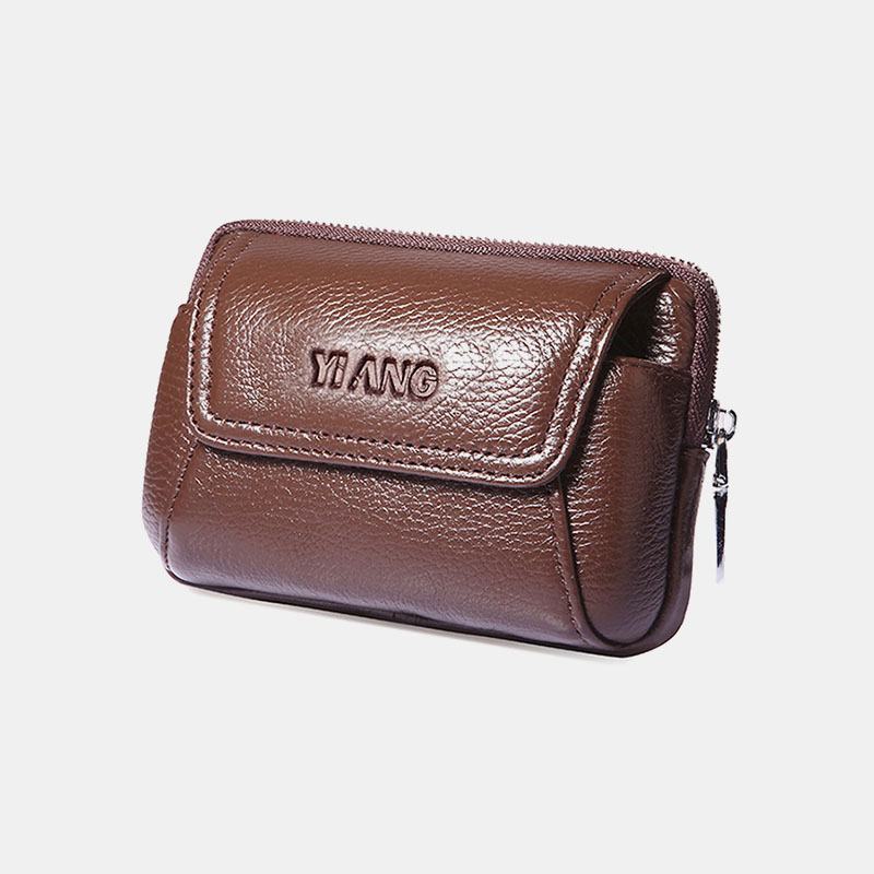 Męska Skórzana Torba Retro 6-calowa Torba Na Telefon Business Casual Belt Bag Torba Na Talię