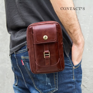 Męska Skórzana Torba Retro Moda 5.8 Cala Torba Na Telefon Multi-carry Crossbody Torba Na Talię