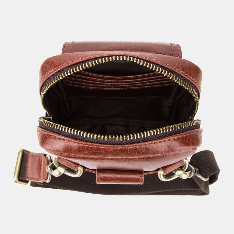 Męska Skórzana Torba Retro Moda 5.8 Cala Torba Na Telefon Multi-carry Crossbody Torba Na Talię