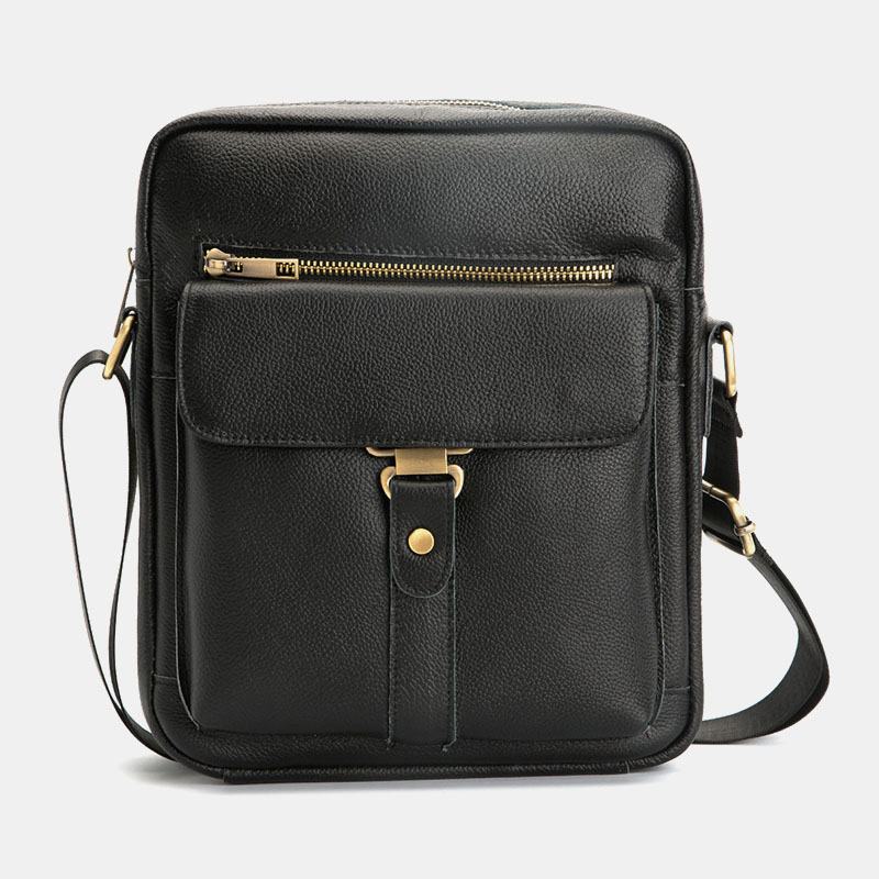 Męska Skórzana Wielofunkcyjna Antykradzieżowa Odporna Na Zużycie Torba Na Ramię W Stylu Vintage Business Crossbody