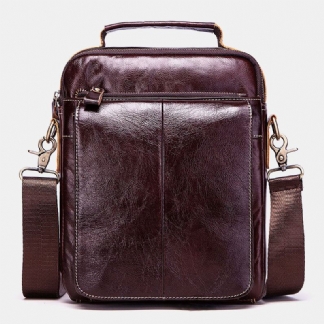 Męska Skórzana Wielofunkcyjna Wielofunkcyjna Torba Z Wieloma Kieszeniami Wielowarstwowa Torba Crossbody