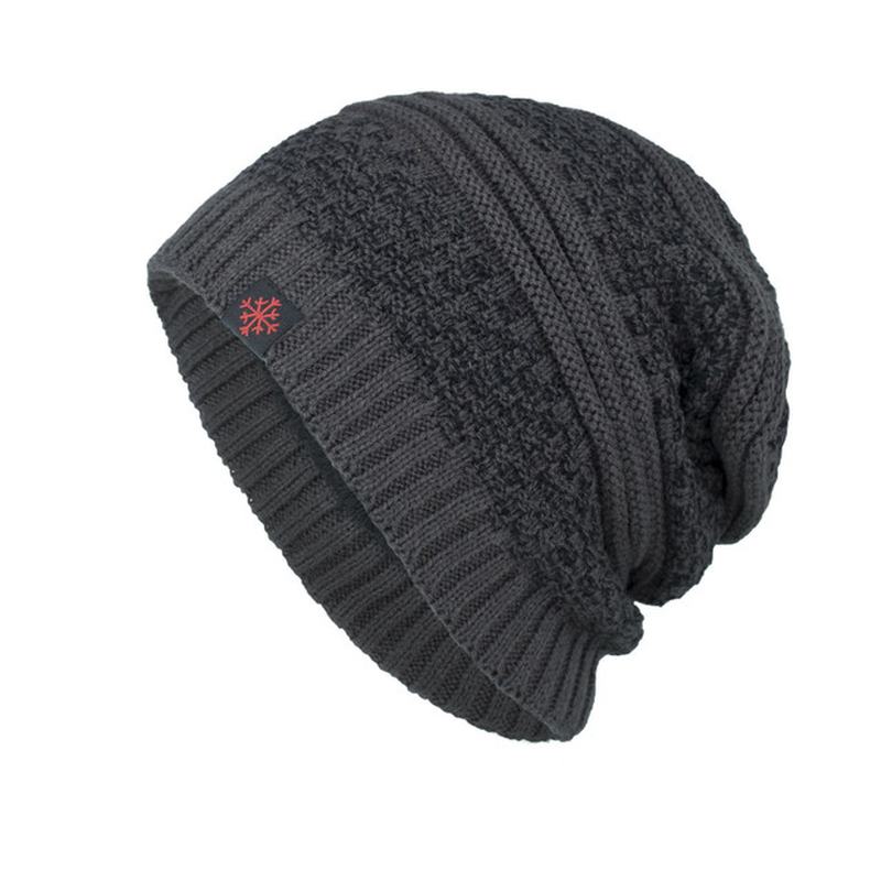 Męska Solidna Dzianinowa CZapka Skullies Beanie Oraz Aksamitne Ciepłe CZapki Outdoorowe