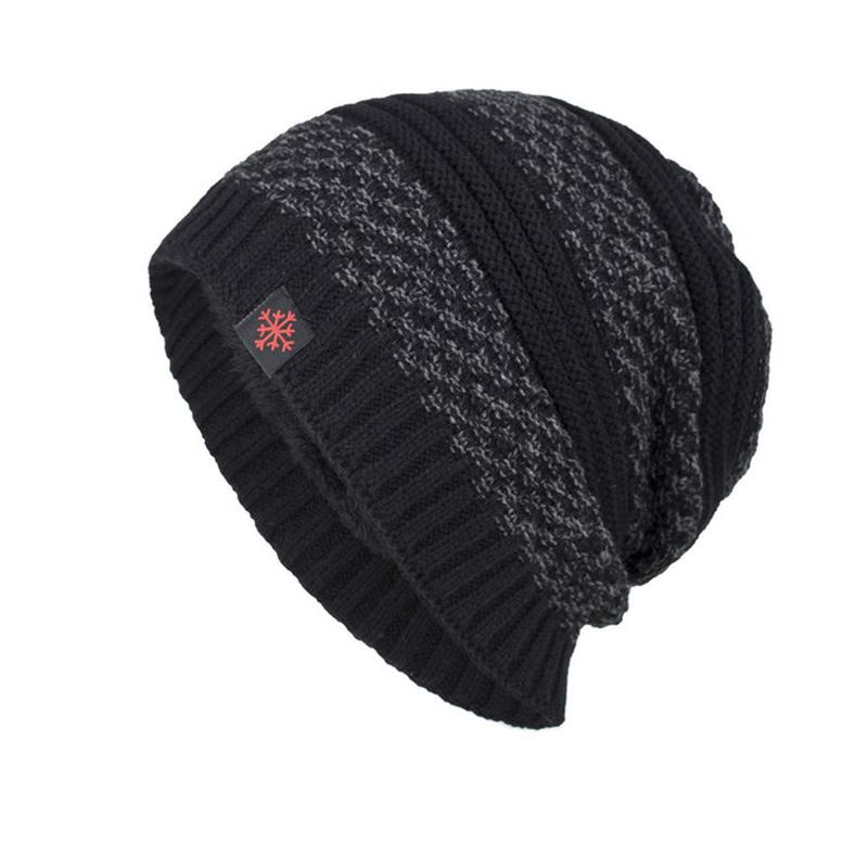 Męska Solidna Dzianinowa CZapka Skullies Beanie Oraz Aksamitne Ciepłe CZapki Outdoorowe