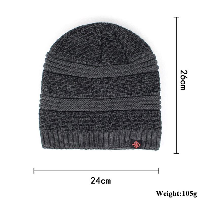 Męska Solidna Dzianinowa CZapka Skullies Beanie Oraz Aksamitne Ciepłe CZapki Outdoorowe