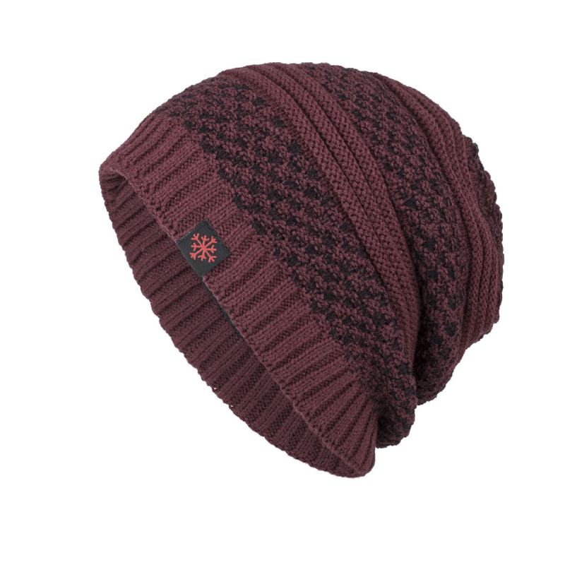 Męska Solidna Dzianinowa CZapka Skullies Beanie Oraz Aksamitne Ciepłe CZapki Outdoorowe