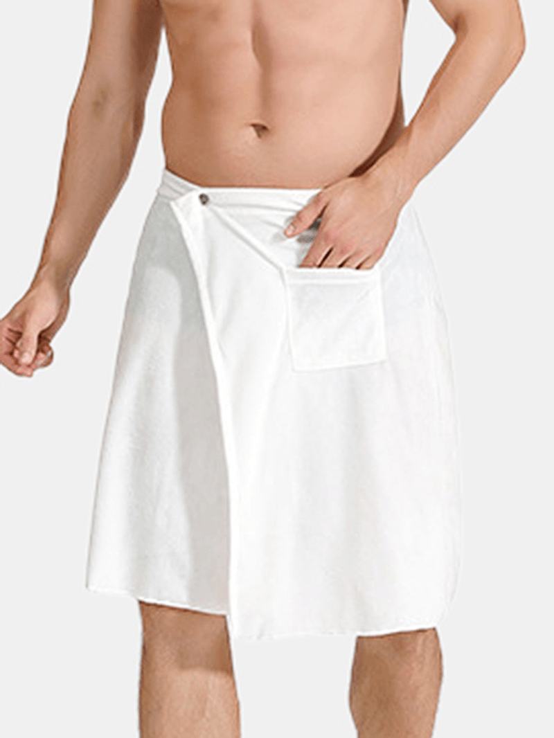 Męska Spódnica Do Wanny W Jednolitym Kolorze Miękki Wygodny Chłonny Ręcznik Plażowy
