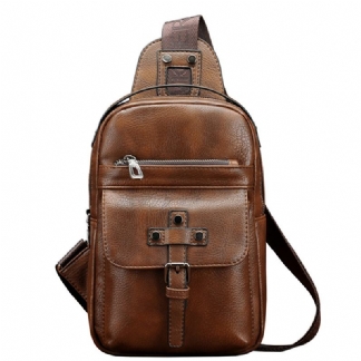 Męska Torba Na Klatkę Piersiową Ze Skóry Pu Business Casual Torba Na Ramię Crossbody Do Wypoczynku