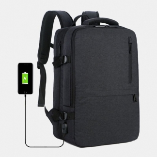 Męska Torba Na Laptopa Oxford Extension Pojemność Usb Do Ładowania Multi-pocket Business Laptop Bag Backpack