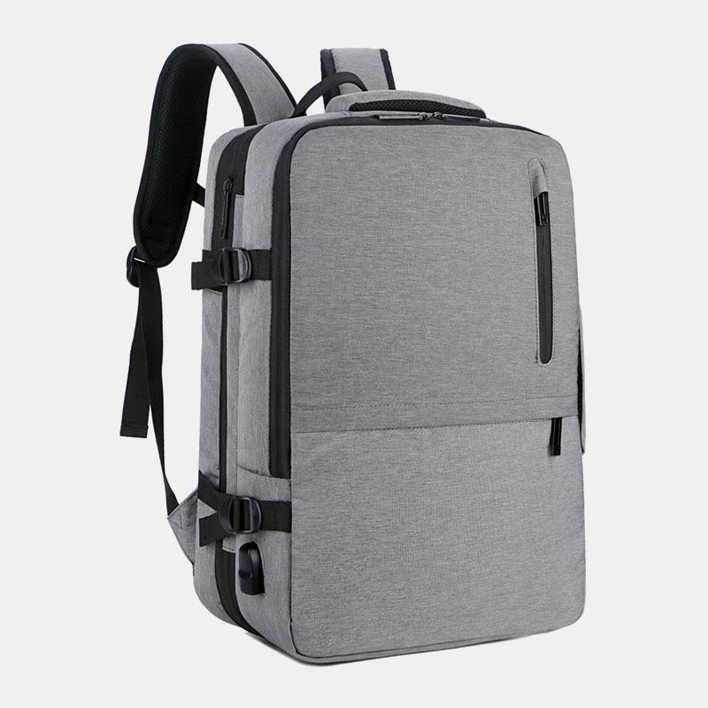 Męska Torba Na Laptopa Oxford Extension Pojemność Usb Do Ładowania Multi-pocket Business Laptop Bag Backpack