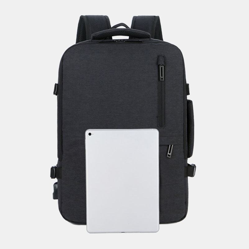 Męska Torba Na Laptopa Oxford Extension Pojemność Usb Do Ładowania Multi-pocket Business Laptop Bag Backpack