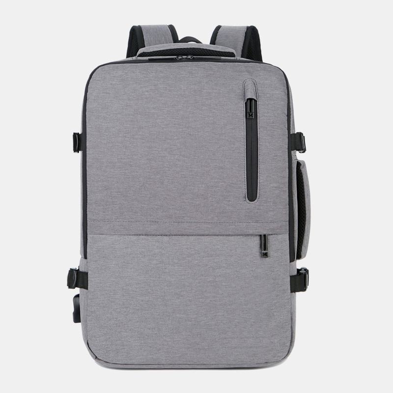 Męska Torba Na Laptopa Oxford Extension Pojemność Usb Do Ładowania Multi-pocket Business Laptop Bag Backpack