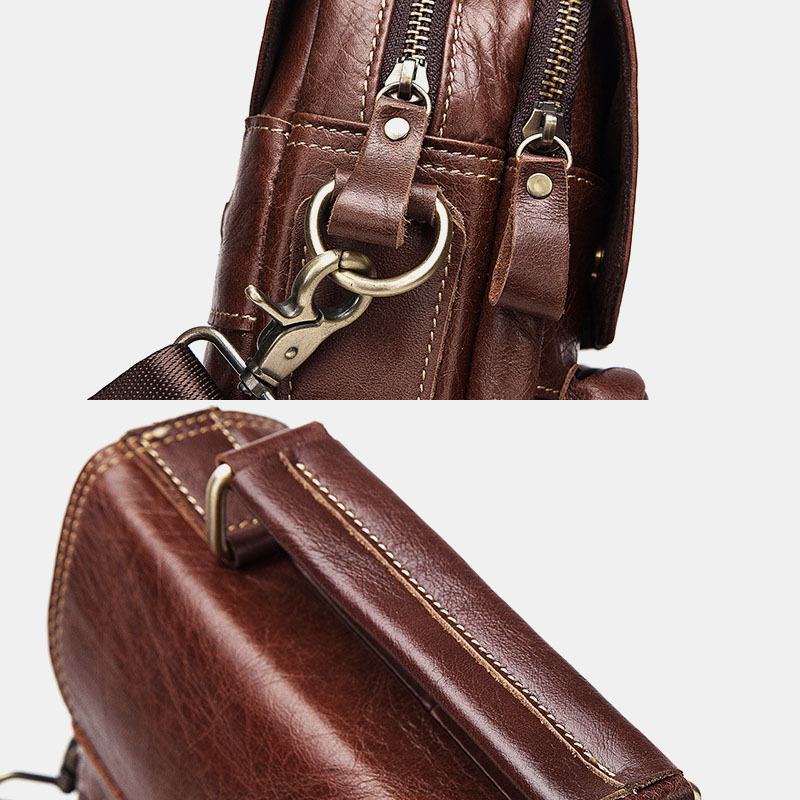 Męska Torba Na Ramię Z Prawdziwej Skóry W Stylu Vintage Crossbody Torba Na Ramię