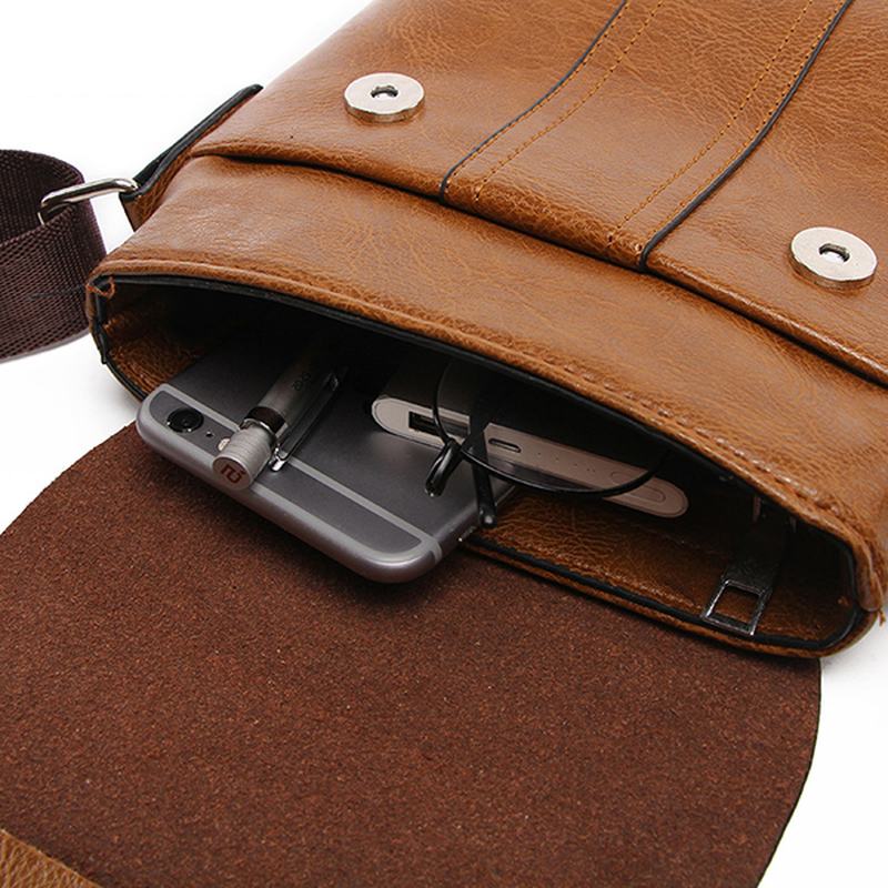 Męska Torba Na Ramię Z Pu Leather Leisure Torba Przez Ramię