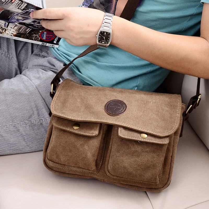 Męska Torba Retro Crossbody Płócienna Torba Na Ramię Messenger