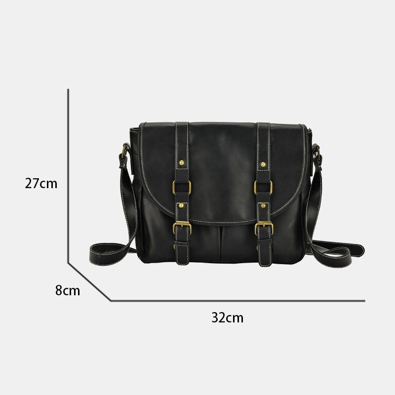 Męska Torba W Stylu Vintage O Dużej Pojemności Z Wieloma Kieszeniami Ze Skóry Pu Dla Nauczyciela Torba Crossbody Krótka Torba Na Ramię