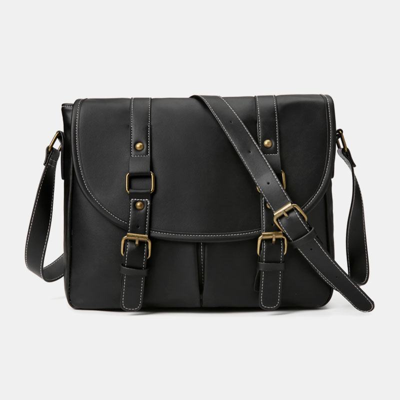 Męska Torba W Stylu Vintage O Dużej Pojemności Z Wieloma Kieszeniami Ze Skóry Pu Dla Nauczyciela Torba Crossbody Krótka Torba Na Ramię